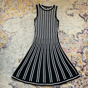 Ann Taylor black and white striped knitted dress